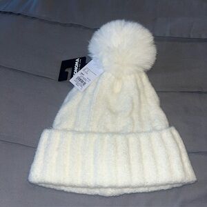 Sonoma Soft White Beanie with Pom-Pom